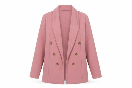 Front view of PRETTYLITTLETHING women’s pink jacket, size UK 8