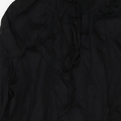 NEXT Womens Black Lyocell A-Line Size 12 V-Neck Pullover