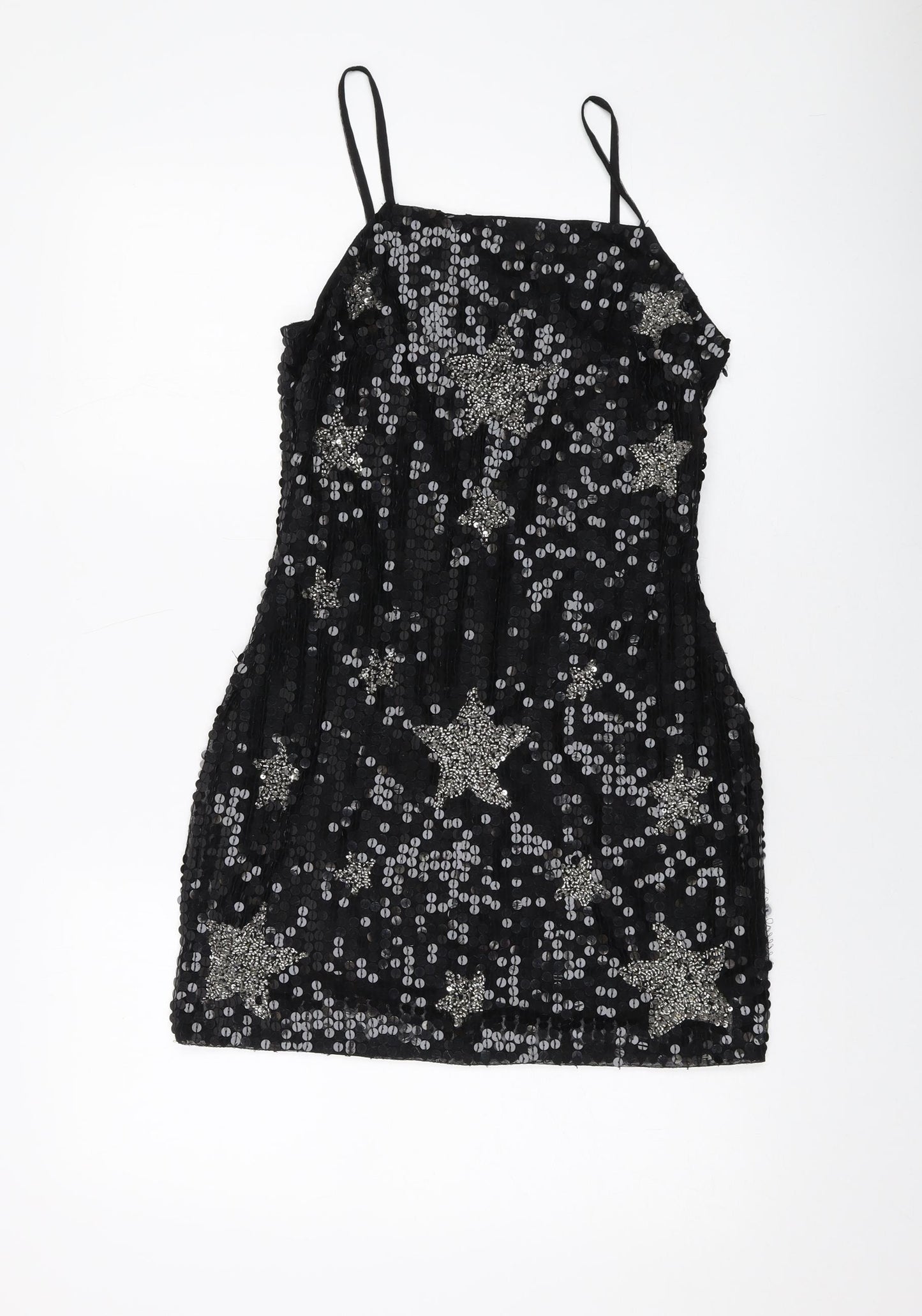 Nasty Gal Womens Black Polyester Mini Size 10 Square Neck Zip