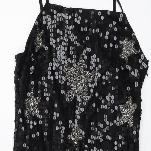 Nasty Gal Womens Black Polyester Mini Size 10 Square Neck Zip