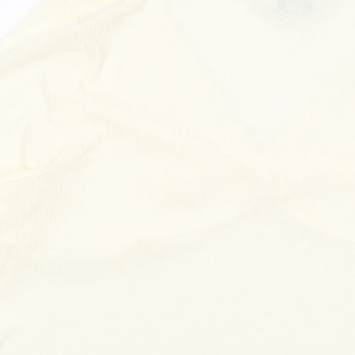 Marks and Spencer Womens Ivory Polyester Basic Blouse Size 24 V-Neck