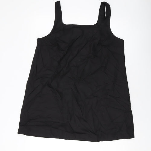 H&M Womens Black Polyester Basic Tank Size L Square Neck