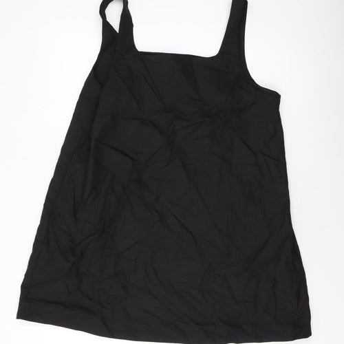H&M Womens Black Polyester Basic Tank Size L Square Neck