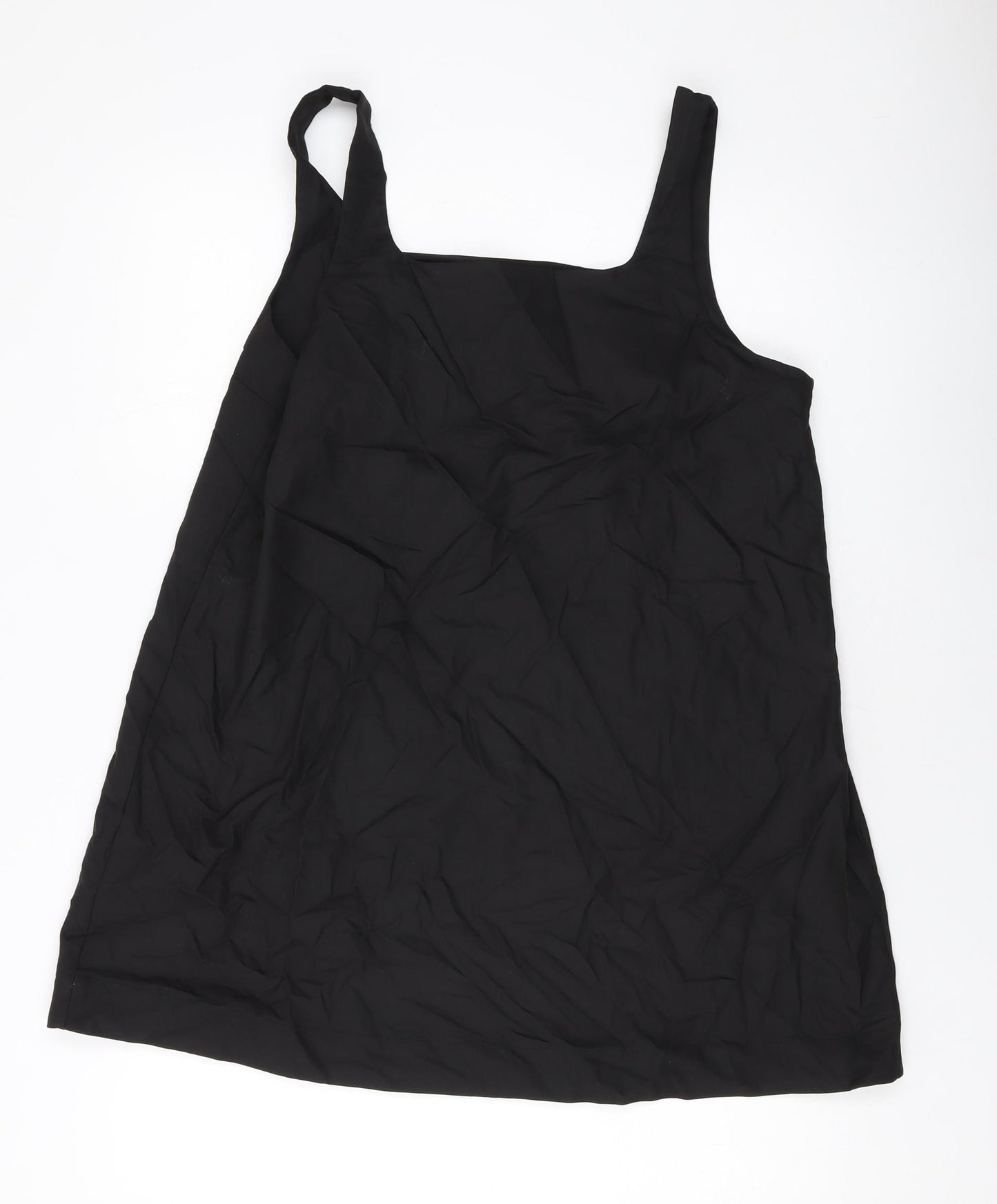 H&M Womens Black Polyester Basic Tank Size L Square Neck