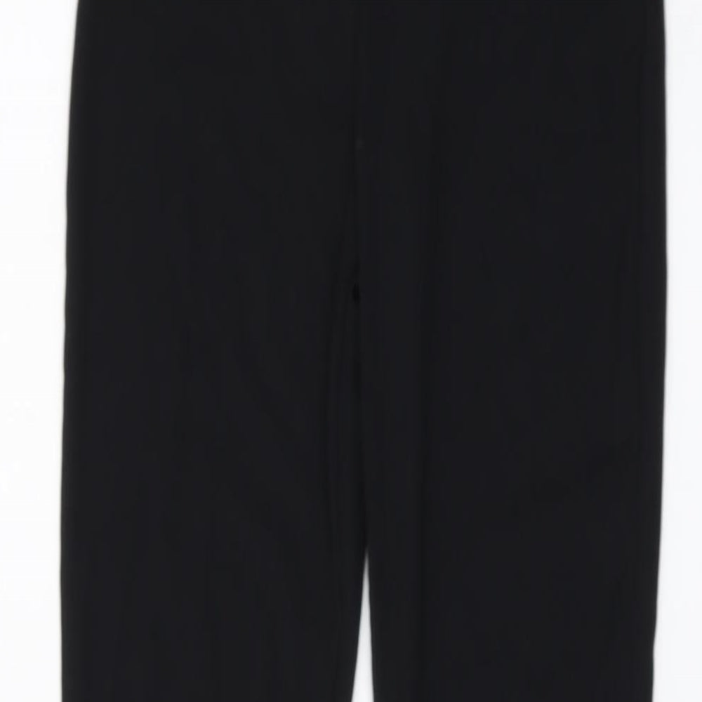 PRETTYLITTLETHING Womens Black Polyester Trousers Size 8 L34 in Regular