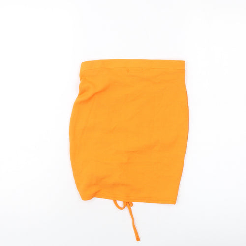 PRETTYLITTLETHING Womens Orange Polyester Mini Skirt Size 6