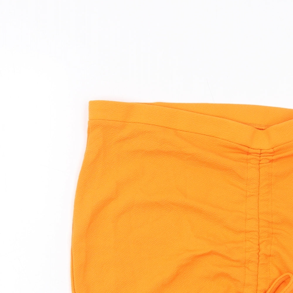 PRETTYLITTLETHING Womens Orange Polyester Mini Skirt Size 6