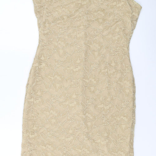 Principles Womens Beige Polyester Sheath Size 14 Round Neck Pullover