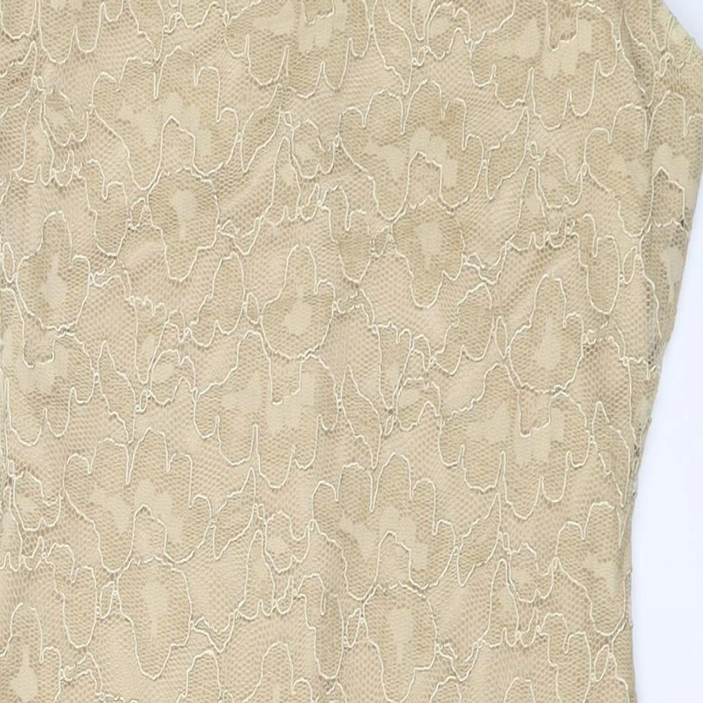 Principles Womens Beige Polyester Sheath Size 14 Round Neck Pullover