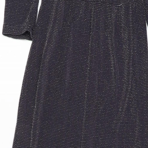 Club L Womens Silver Polyester Maxi Size 8 V-Neck Pullover