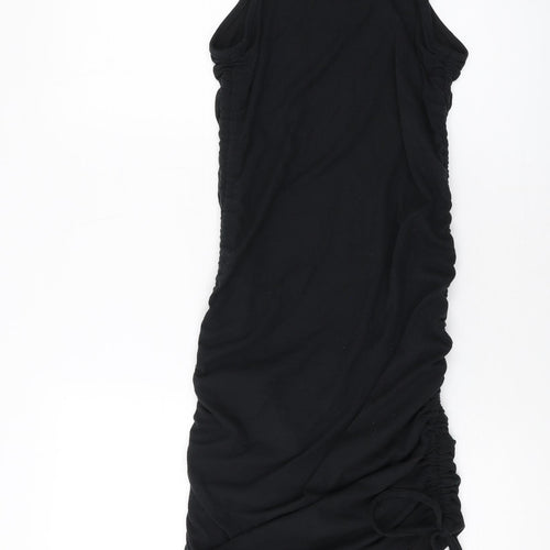 PRETTYLITTLETHING Womens Black Polyester Bodycon Size 12 Round Neck Pullover