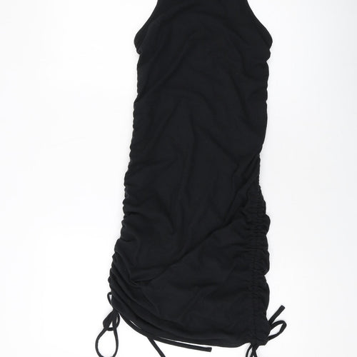 PRETTYLITTLETHING Womens Black Polyester Bodycon Size 12 Round Neck Pullover