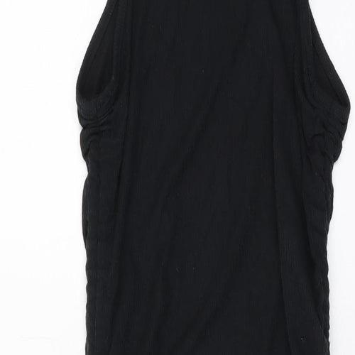 PRETTYLITTLETHING Womens Black Polyester Bodycon Size 12 Round Neck Pullover