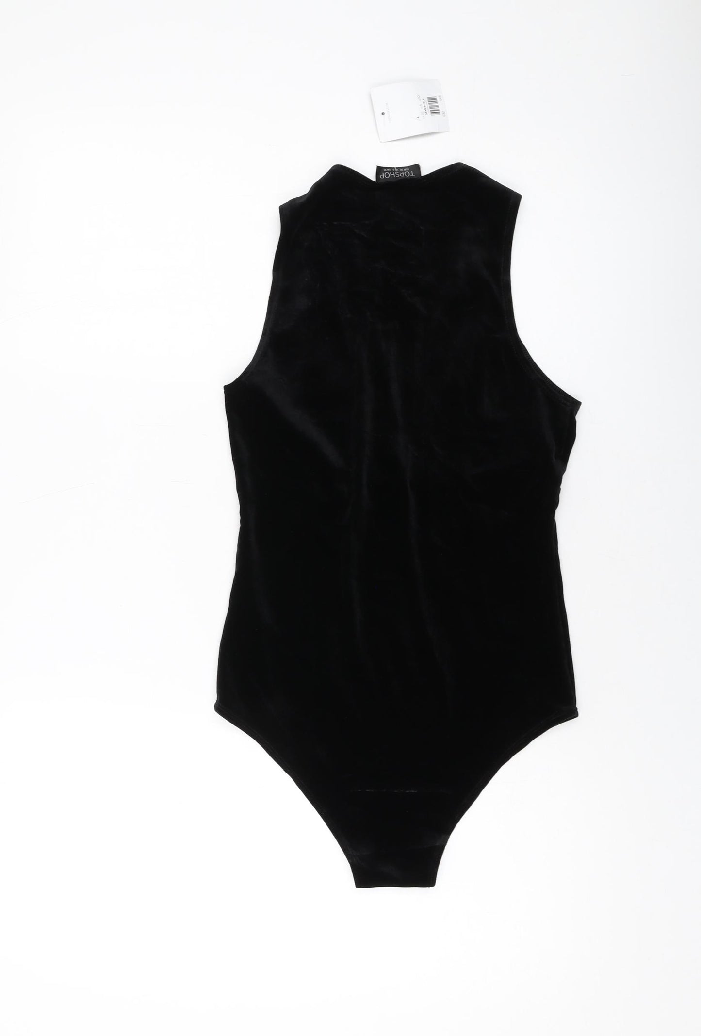 Topshop Womens Black Polyester Bodysuit One-Piece Size 10 Snap