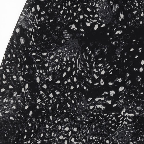 VERO MODA Womens Black Geometric Polyester A-Line Size XS Round Neck Zip