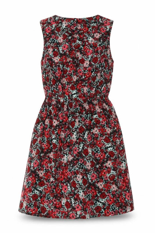Front view of New Look women’s multicoloured floral polyester a-line, size UK 12, round neck button