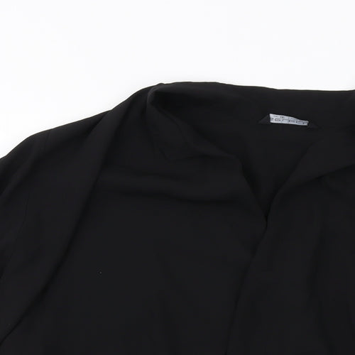Select Womens Black Polyester Basic Blouse Size 16 V-Neck