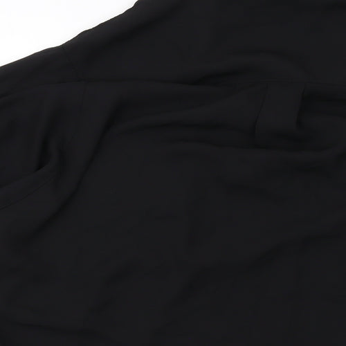 Select Womens Black Polyester Basic Blouse Size 16 V-Neck
