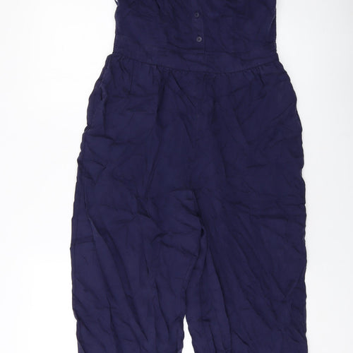 Fat Face Womens Blue Lyocell Jumpsuit One-Piece Size 10 Zip