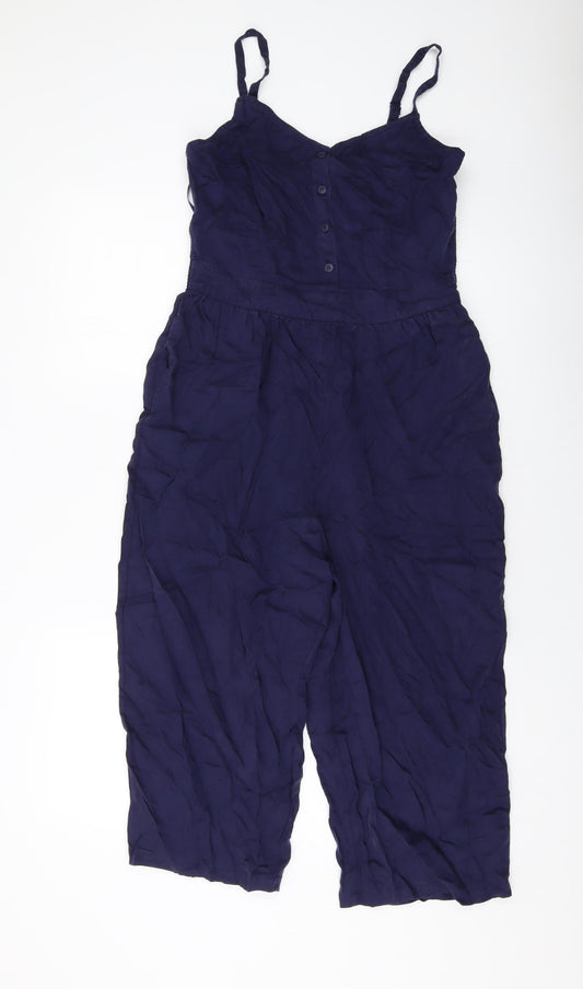 Fat Face Womens Blue Lyocell Jumpsuit One-Piece Size 10 Zip