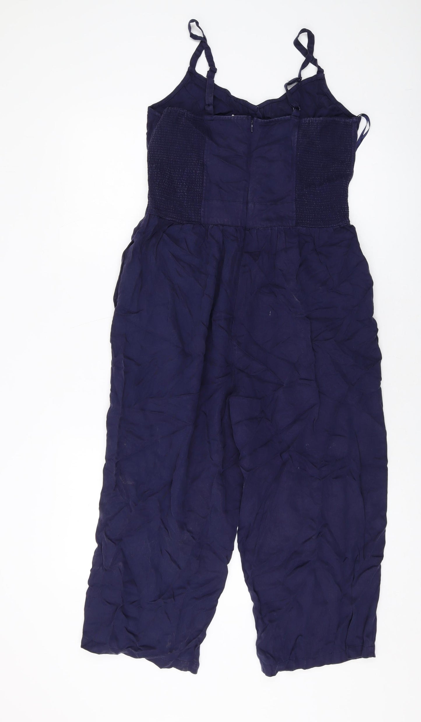 Fat Face Womens Blue Lyocell Jumpsuit One-Piece Size 10 Zip