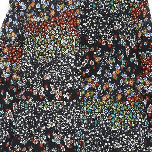 Zara Womens Multicoloured Geometric Polyester Playsuit One-Piece Size XS Zip