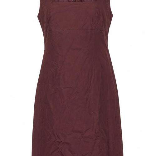 Kaleidoscope Womens Brown Cotton A-Line Size 10 Square Neck Zip