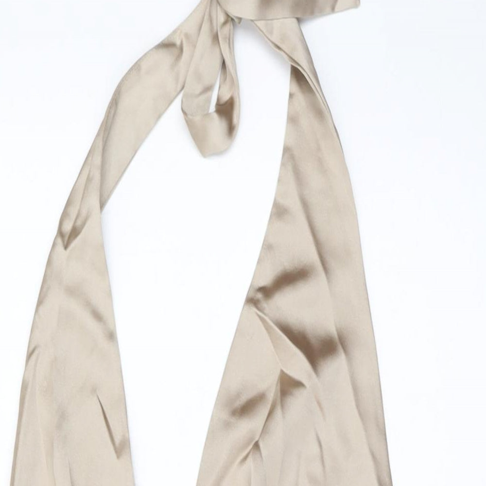 Zara Womens Gold Polyester Mini Size M Halter Zip
