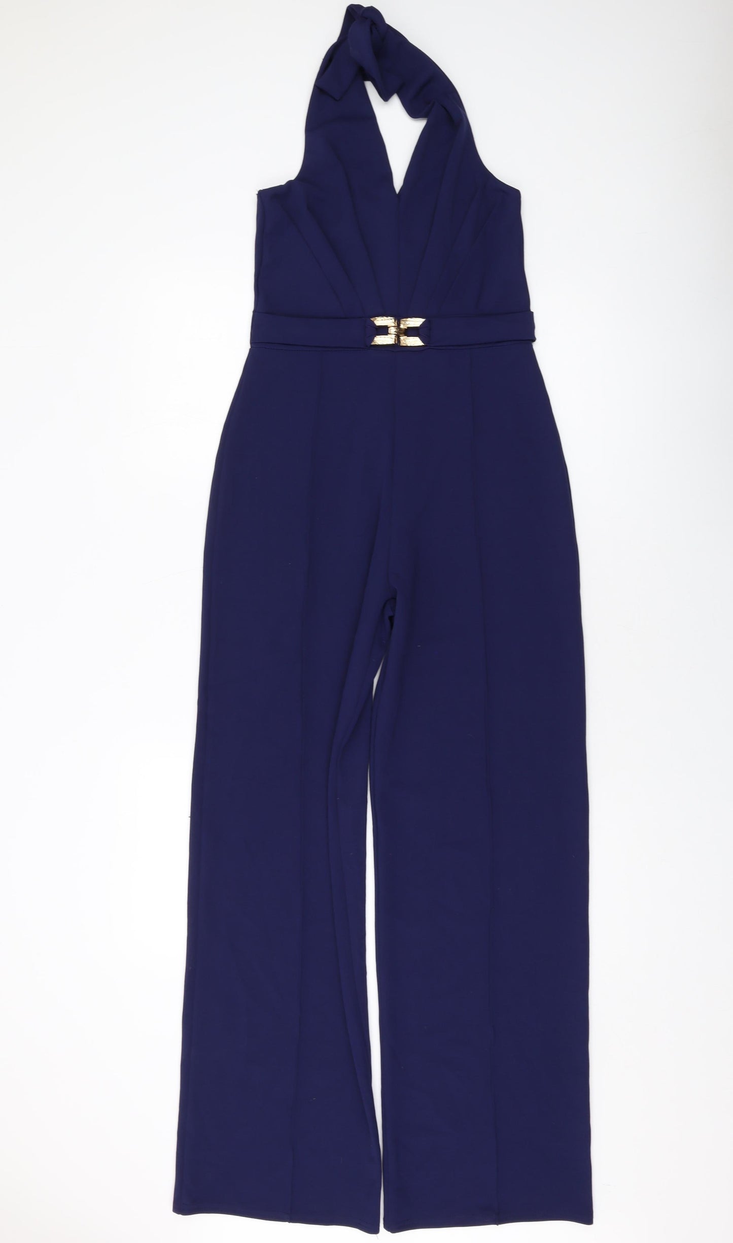 Quiz Womens Blue Polyester Jumpsuit One-Piece Size 8 Tie