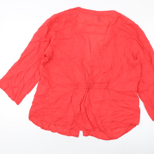 VERO MODA Womens Orange Viscose Basic Blouse Size XL V-Neck