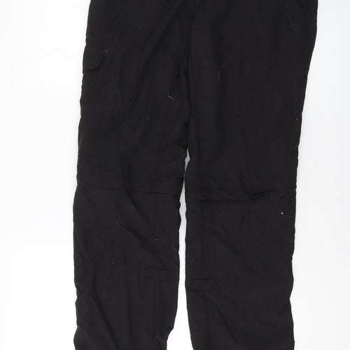 Karrimor Womens Black Nylon Trousers Size 10 L30.5 in Regular Button