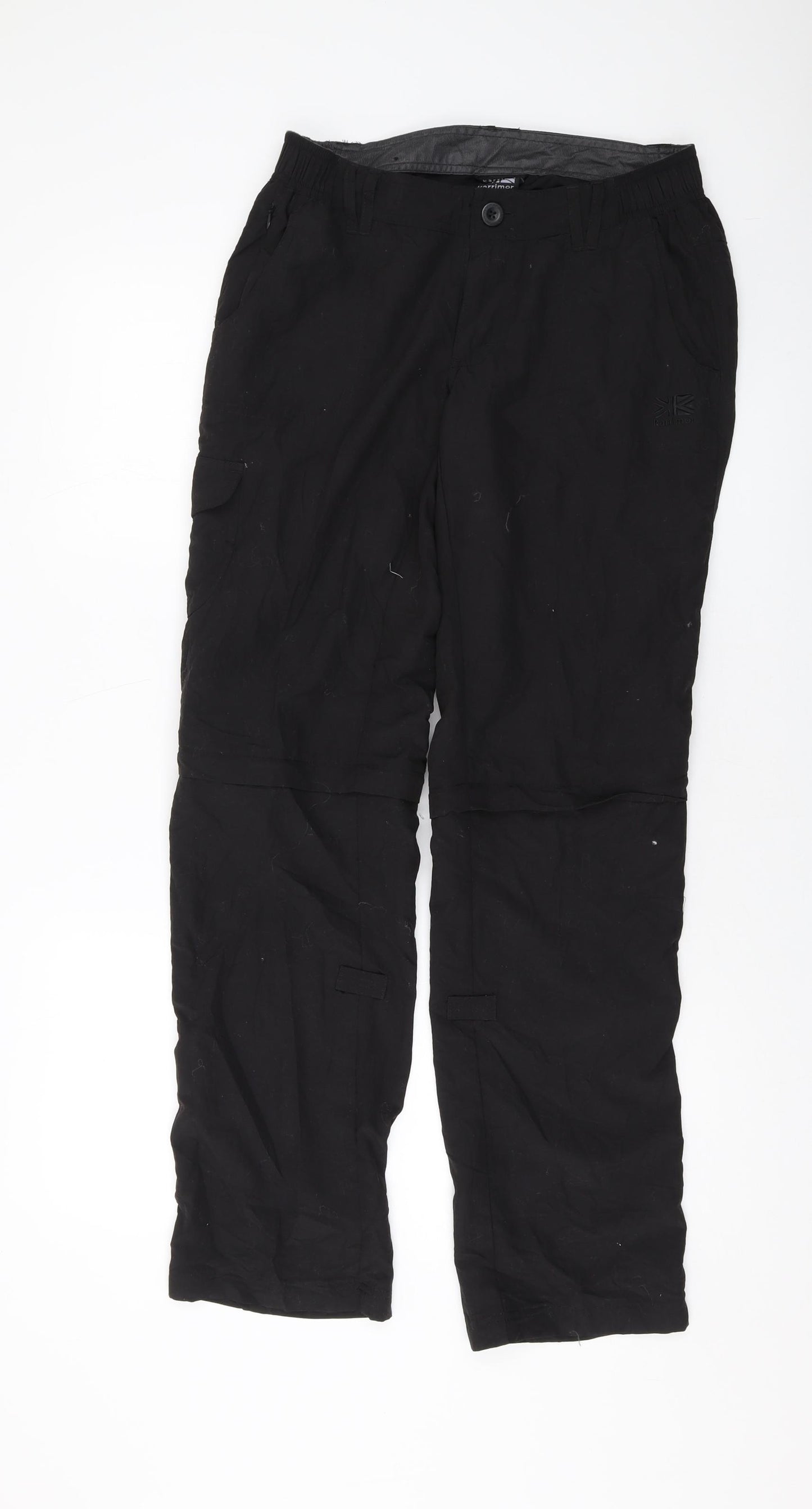 Karrimor Womens Black Nylon Trousers Size 10 L30.5 in Regular Button