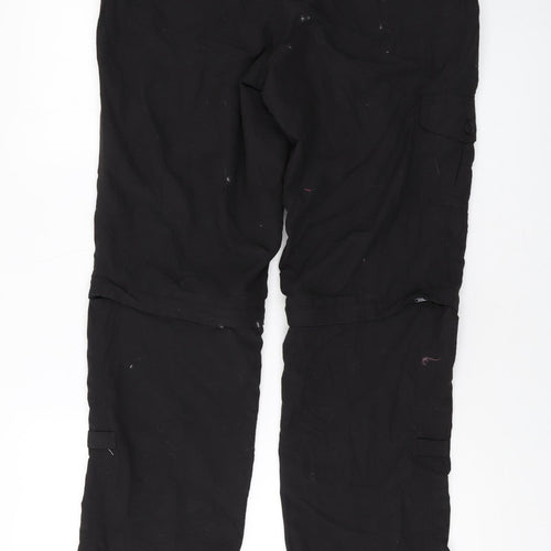 Karrimor Womens Black Nylon Trousers Size 10 L30.5 in Regular Button