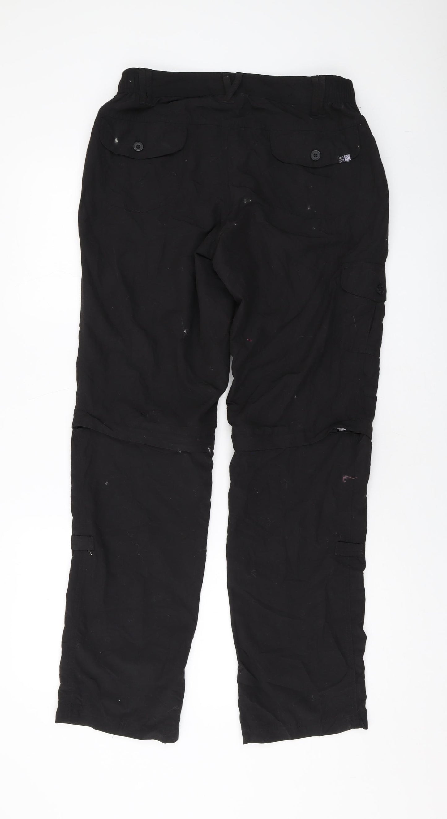 Karrimor Womens Black Nylon Trousers Size 10 L30.5 in Regular Button