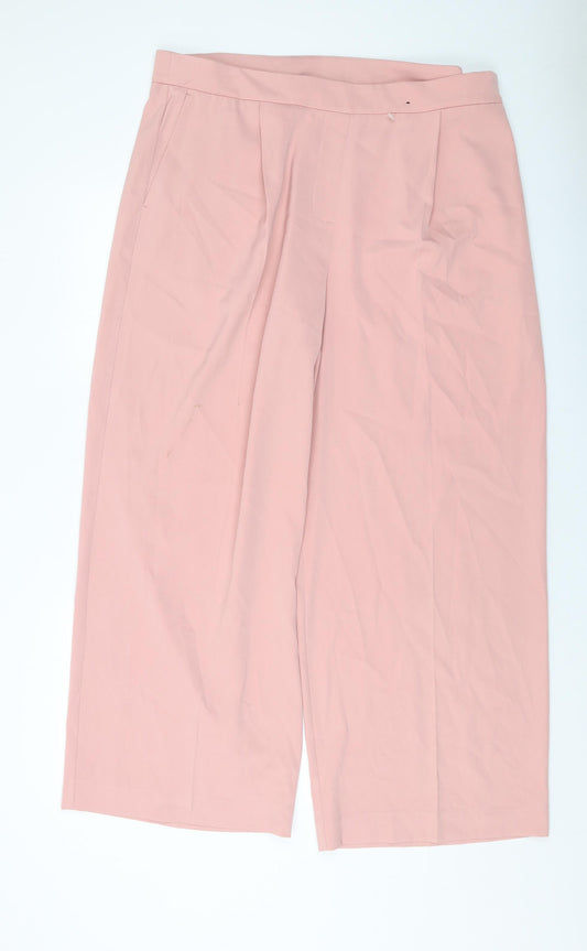 Marks and Spencer Womens Pink Polyester Trousers Size 20 L30 in Regular