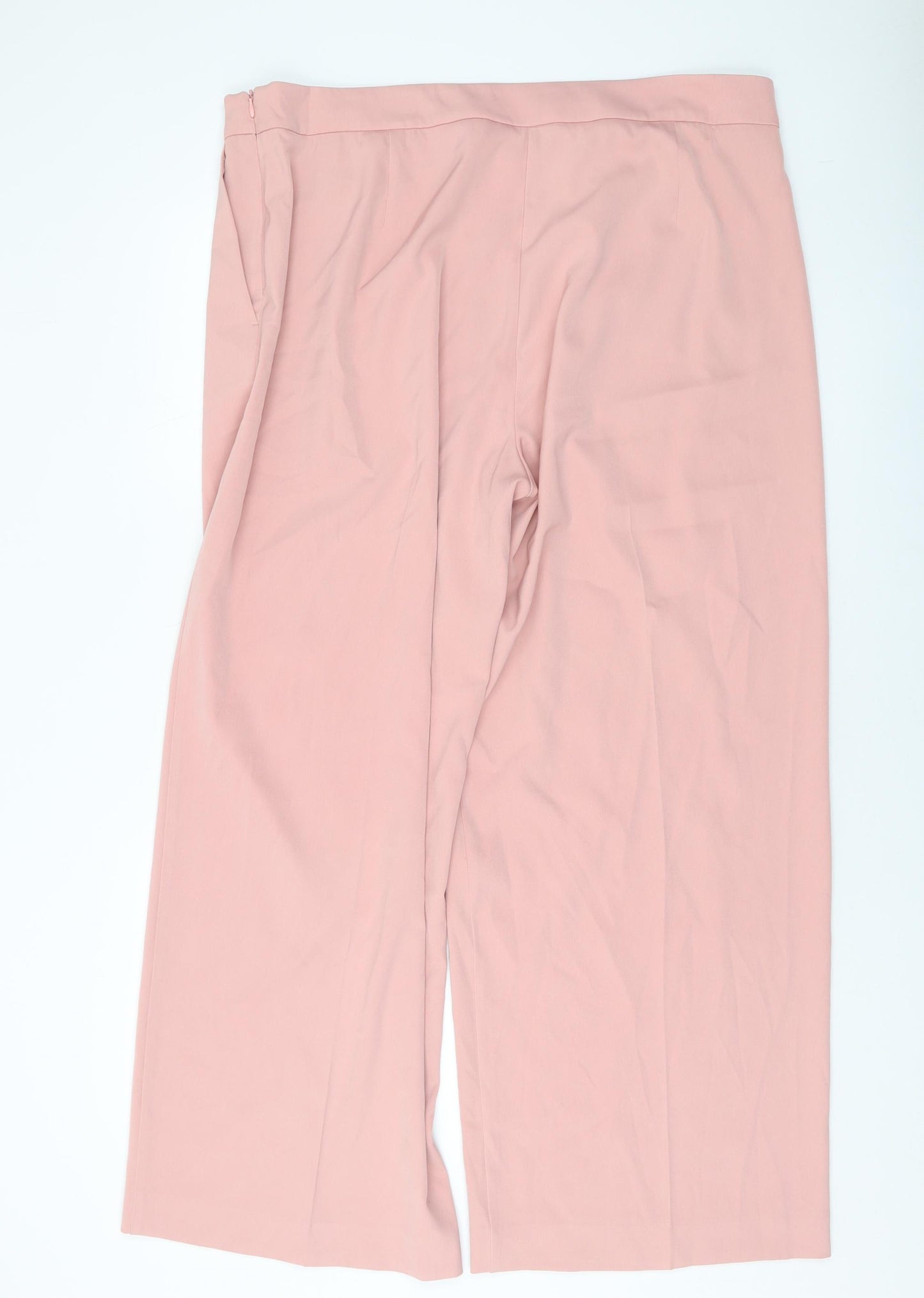 Marks and Spencer Womens Pink Polyester Trousers Size 20 L30 in Regular