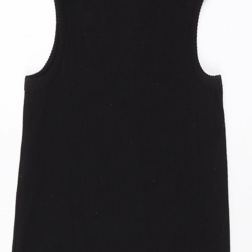 Stradivarius Womens Black Polyester Bodycon Size S Round Neck Pullover