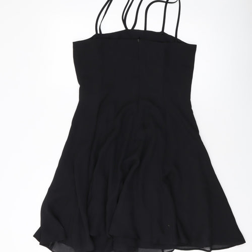 NEXT Womens Black Polyester A-Line Size 12 Square Neck Zip