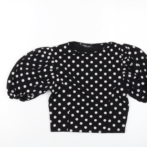 Cameo Rose Womens Black Polka Dot Polyester Camisole T-Shirt Size 10 Round Neck