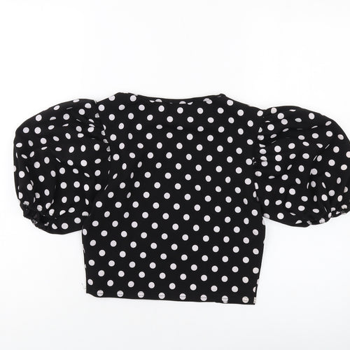 Cameo Rose Womens Black Polka Dot Polyester Camisole T-Shirt Size 10 Round Neck