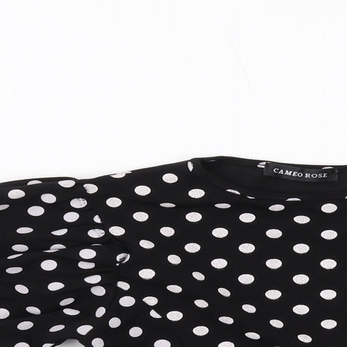 Cameo Rose Womens Black Polka Dot Polyester Camisole T-Shirt Size 10 Round Neck