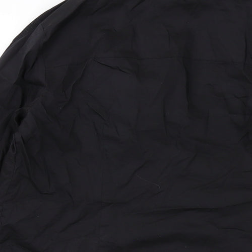 H&M Womens Black Cotton Basic Button-Up Size 14 Collared