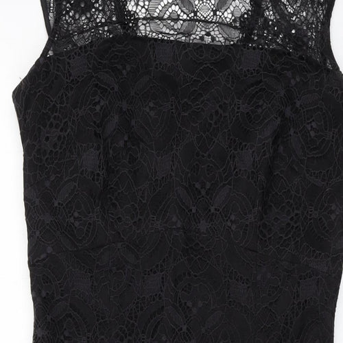 Monsoon Womens Black Nylon Sheath Size 12 Round Neck Zip