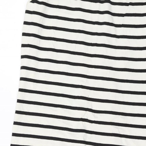 H&M Womens Beige Striped Cotton Tank Dress Size L Round Neck Pullover