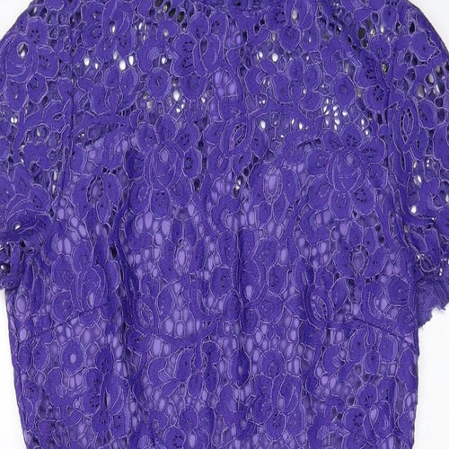Missguided Womens Pink Polyester A-Line Size 10 Mock Neck Zip