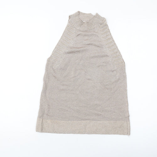Topshop Womens Pink Viscose Basic Tank Size S Mock Neck