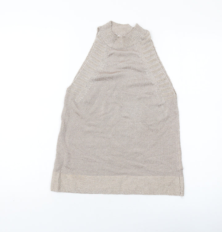 Topshop Womens Pink Viscose Basic Tank Size S Mock Neck