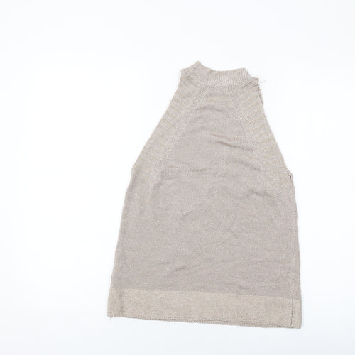 Topshop Womens Pink Viscose Basic Tank Size S Mock Neck