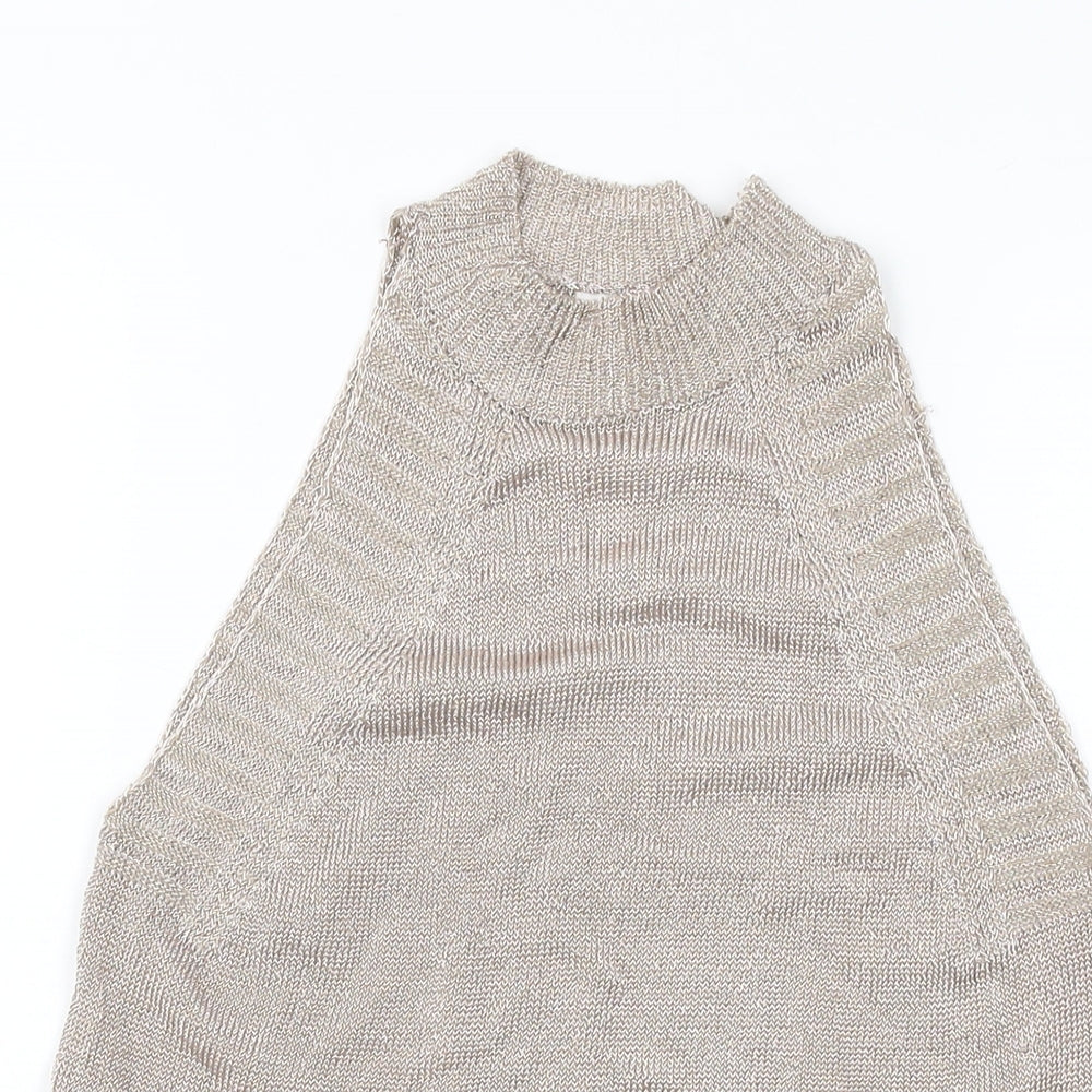 Topshop Womens Pink Viscose Basic Tank Size S Mock Neck