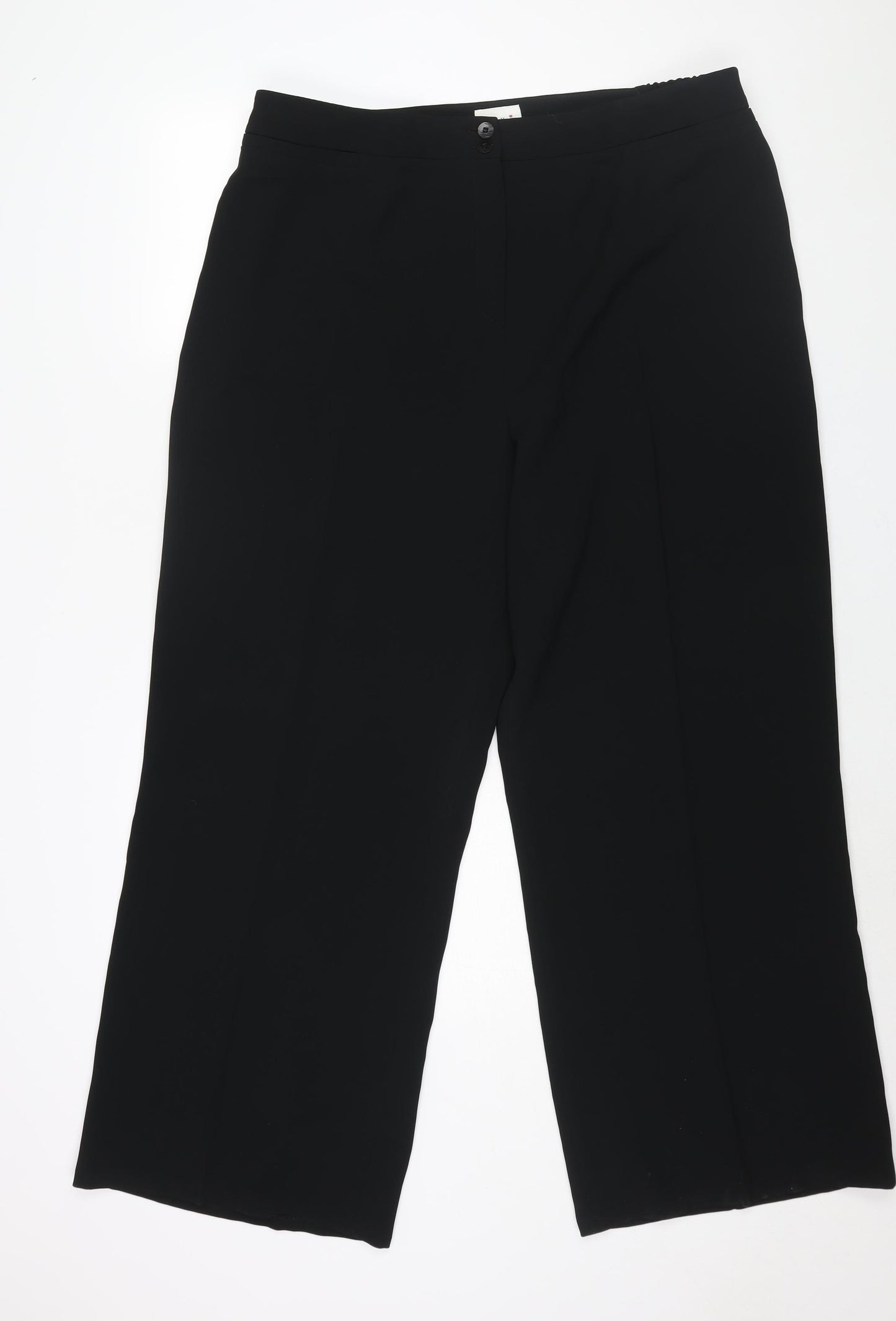 ELVI Womens Black Polyester Trousers Size 22 L30 in Regular Zip